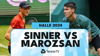 Jannik Sinner vs Fabian Marozsan Highlights  Halle 2024 [upl. by Meldoh]