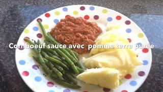 Cornboeuf Sauce Tomate avec Pomme de Terre Puré [upl. by Arahahs]