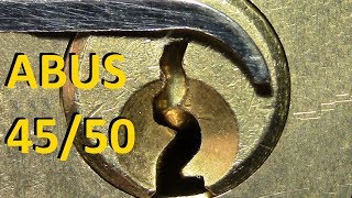 picking 395 ABUS 4550 padlock picked  defeating a very paracentric keyway and nasty bitting [upl. by Ruprecht]