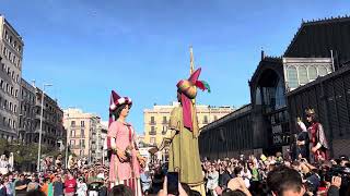 Ball dels quatre gegants del Pi  Trobada de gegants centenaris i històrics a Barcelona [upl. by Mure]