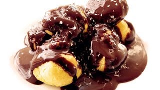 Rezept Profiteroles mit Vanillecreme und Schokoladensoße [upl. by Nedi]