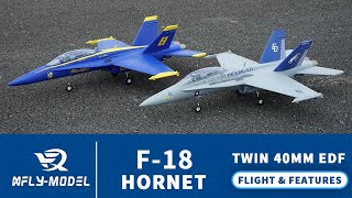 XFly Model F18 Hornet Twin 40mm EDF Jet Flight Video [upl. by Eardna]