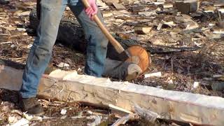 Using an Adze to Make a Hand Hewn Beam [upl. by Isis]