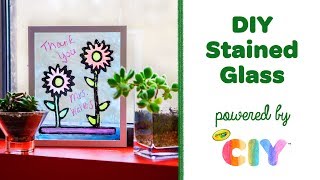 DIY Stained Glass  Crayola CIY Create It Yourself [upl. by Neelrahc]