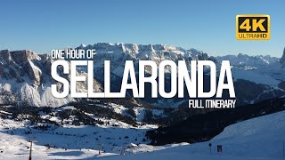 SELLARONDA 4K FULL SKI ITINERARY • ONE HOUR of RELAX • SUB ITAENG [upl. by Ardnik]