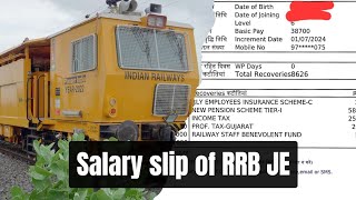 RRB JE salary  salary slip of RRB JE track machine  Track machine engineer rrbje salaryslip [upl. by Gwenora]