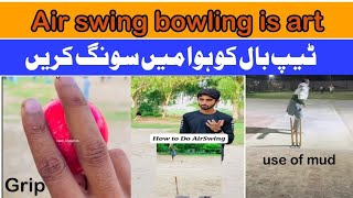 how to swing tape ball in air l air swing bowling tips l air swing tape ball l bowling tips [upl. by Nwahsram603]