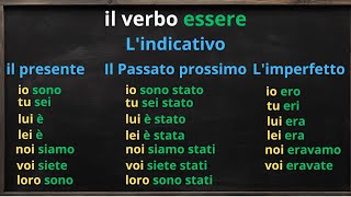 iL VERBO ESSERE  CONIUGAZIONE COMPLETA [upl. by Erminia]