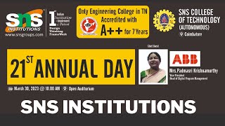 21st Annual Day  SNS College of Technology  SNS Institutions Coimbatore [upl. by Merow451]