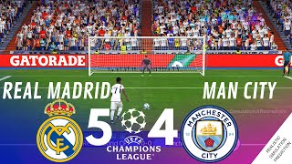 Penalty Shootout • Real Madrid 54 Manchester City • Champions League 2324  Video Game Simulation [upl. by Isaacs]