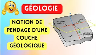 ⭐carte géologique⭐  la notion de pendage🛝 dune couche géologique🏜️ [upl. by Frear]