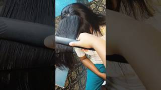 Hair straightening with hair straightener [upl. by Garap]