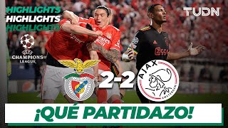 Highlights  Benfica 22 Ajax  UEFA Champions League 2022  Octavos IDA  TUDN [upl. by Lucilla]