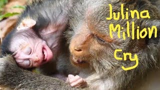 Million CryingampHurt Baby JulinaMother Jade Monkey FightampBite Seriously on JulinaBaby Monkey Post [upl. by Idak]