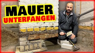 Unterfangung Mauerwerk amp Vorsatzschalen betonieren  Home Build Solution [upl. by Hebert]