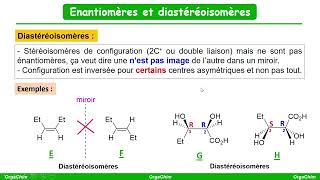 Relation stéréochimique  énantiomères et diastéréoisomères [upl. by Anallij909]