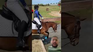 Horse riding by smart girl horse horseriding jumping failarmy funny shorts [upl. by Nadabas]