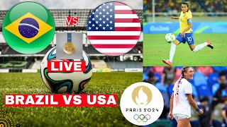 Brazil vs USA Women 01 Live Olympic Games Gold Medal Football Match 2024 Score Highlights USWNT [upl. by Eilrebmik973]