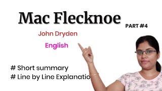 Mac Flecknoe Summary In English Line 100 to 150  By John Dryden  Line by Line [upl. by Orling]