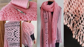 2How to make a mohair Crochet scarfVideo description crochet easycrochet [upl. by Amsirahc]