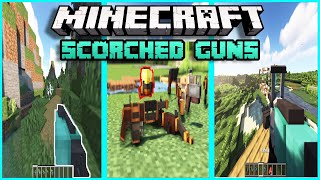 SCORCHED GUNS mod Minecraft Mod review and looking at what guns and how to make the guns 1193 [upl. by Gillmore879]