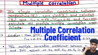 Multiple Correlation Statistics  Multiple correlation coefficient MBS MBA MPA [upl. by Ggerg]