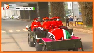 President Mwai Kibaki’s body taken to parliament for public viewing [upl. by Antsirhc]