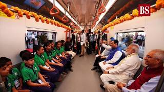 PM Modi flags off Metro Rail projects in Ahmedabad [upl. by Tonia912]