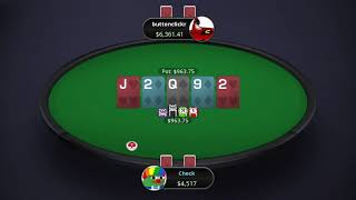 High Stakes Poker  buttonclickr Vs DEX888 2550 [upl. by Nelrsa]