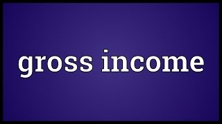 Gross income Meaning [upl. by Eiramana]