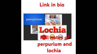 😱Normal Puerperium  lochia  inovation types of lochia medical nursing  nursing lacture [upl. by Slinkman108]