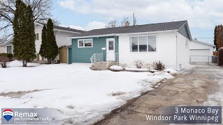 House for Sale at 3 Monaco Bay in Windsor Park Winnipeg [upl. by Jannel]