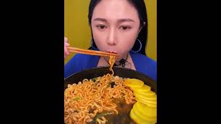 ASMR eating noodles spicy yummy very [upl. by Inol]