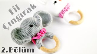 Amigurumi Fil Çıngırak  Kulak ve Hortum Yapımı 23 [upl. by Zetana555]