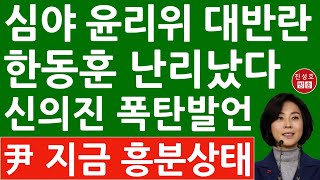 긴급 윤리위 결국 결론 못냈다 한밤 신의진 위원장 충격 발언 윤석열을 제명하라고 한동훈 난리났다 진성호의 직설 [upl. by Leunad]