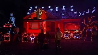 Bostwick Family Lightshow Halloween edition 20244 [upl. by Einhoj]