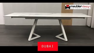 Table à manger extensible en céramique effet marbre blanc DUBAÏ [upl. by Camp399]