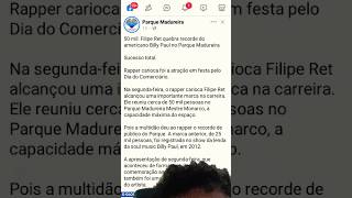 50 MIL Pessoas FILIPE RET ME BOTA Em MADUREIRA CITY [upl. by Nauqyt780]