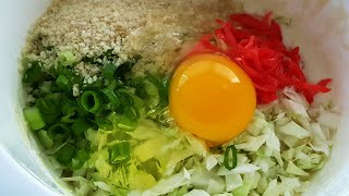 Easy Okonomiyaki Recipe  Japanese Cabbage Pancake [upl. by Katusha]