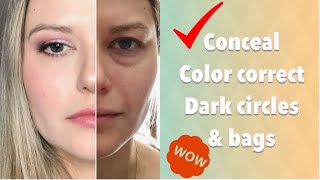 How To Conceal Dark Under Eye Circles and Bags  NO CREASING [upl. by Gingras]