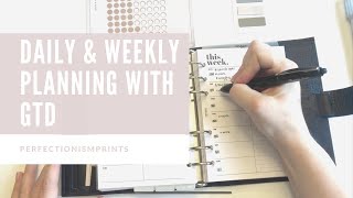 Daily and Weekly Planning GTD Style  Plan with Me  PerfectionismPrints [upl. by Ludvig]