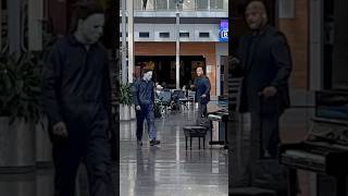 Michael Myers plays piano at the INDairport with Cat Woman theboys batman biana538 [upl. by Malha]