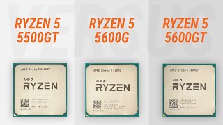 Ryzen 5 5600GT vs Ryzen 5 5500GT vs Ryzen 5 5600G w Radeon Graphics Test in 10 games at 1080p [upl. by Pomeroy255]