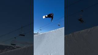 Mini halfpipe 🫡⚠️ snowboard snowboarding halfpipe colorado flip jump [upl. by Supple]