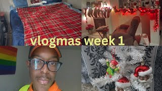 VLOGMAS WEEK 1 Decorated My room For Christmas Christmas Decor Shopping Working etc [upl. by Hulbig]