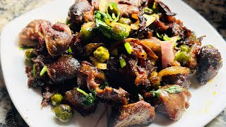 nepalikhana chanadalrecipe chicken pangrafry gizzards fry jaateyfry nepalirecipes [upl. by Lindo]