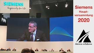 Siemens Hauptversammlung 2020  Leben von Dividenden  wwwaktienerfahrende [upl. by Zins]