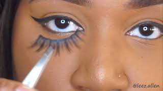 HOW TO APPLY FALSE LASHES FOR BEGINNERS QUICK AND SIMPLE thick band amp clear band [upl. by Vierno]