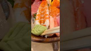 Leaf Shape Wasabi on a Seafood Sushi Bowl sushi asmreating shorts [upl. by Landel]