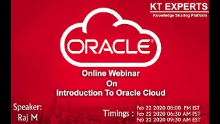 Introduction to Oracle Cloud  Oracle  KTExperts [upl. by Naivat]